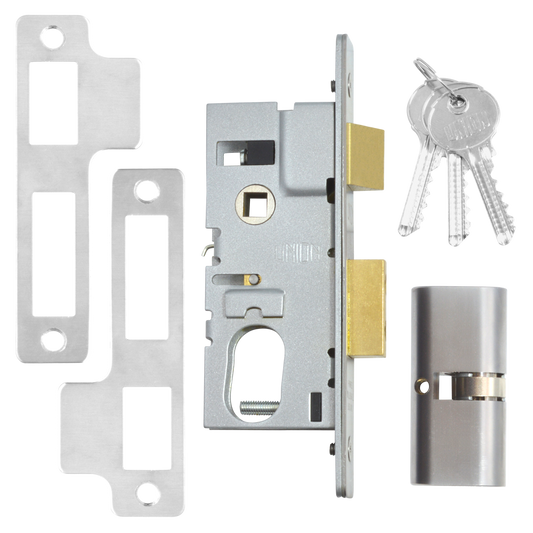 UNION 22214 Oval Sashlock 50mm Keyed To Differ - Satin Chrome