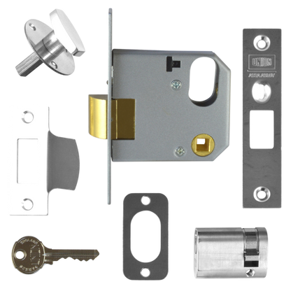 UNION 2332 Oval Nightlatch 76mm - Satin Chrome