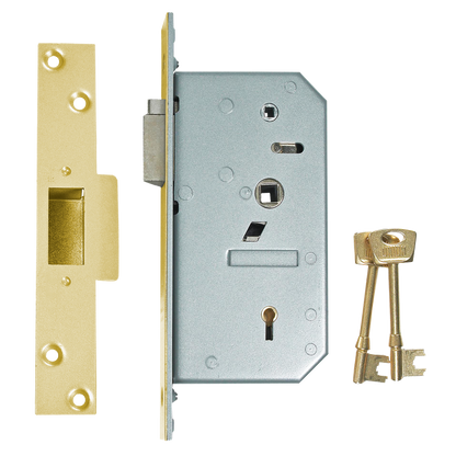 UNION C-Series 3R35 Deadlocking Latch 80mm Keyed To Differ 3R35 Right Handed - Polished Brass