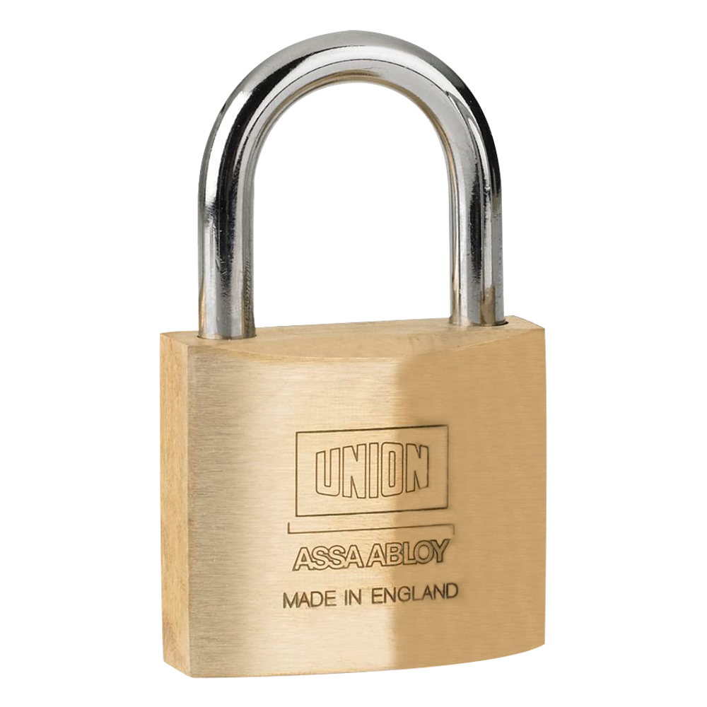 UNION 3122 Brass Open Shackle Padlock 40mm Keyed To Differ - Brass