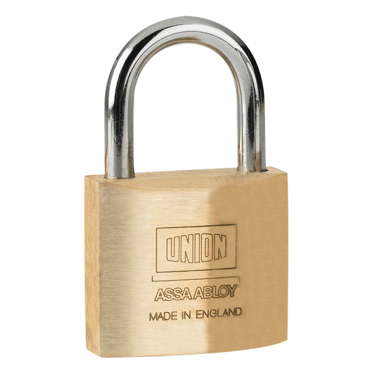 UNION 3122 Brass Open Shackle Padlock 40mm Keyed To Differ - Brass