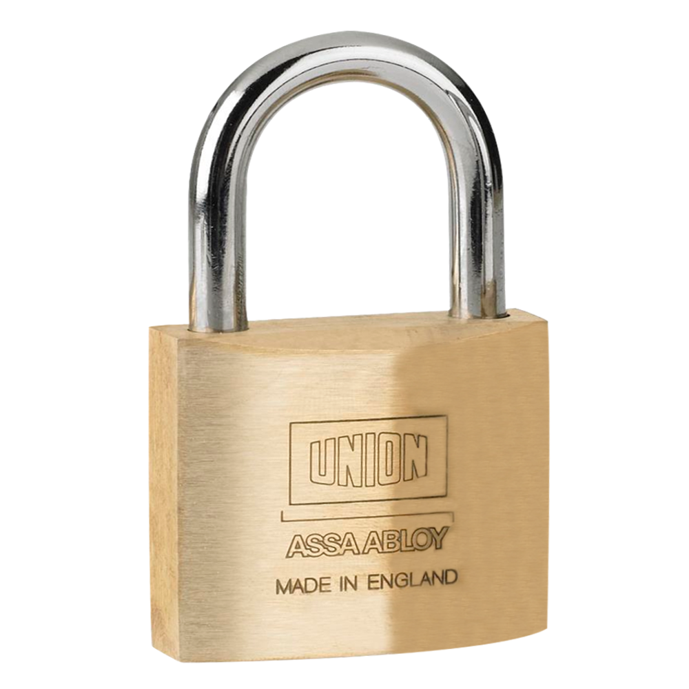 UNION 3122 Brass Open Shackle Padlock 50mm Keyed To Differ - Brass