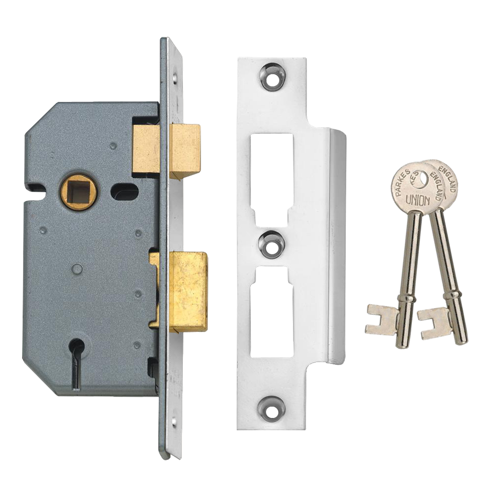 UNION 2277 3 Lever Sashlock 50mm Keyed To Differ - Satin Chrome