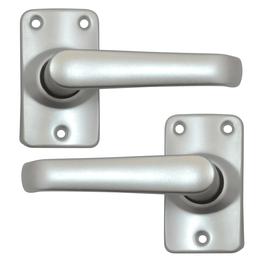 UNION 680 Martin Plate Mounted Lever Furniture Anodised Silver Short Lever Latch