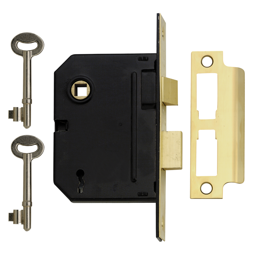 YALE PM320 3 Lever Sashlock 76mm Keyed To Differ - Polished Brass