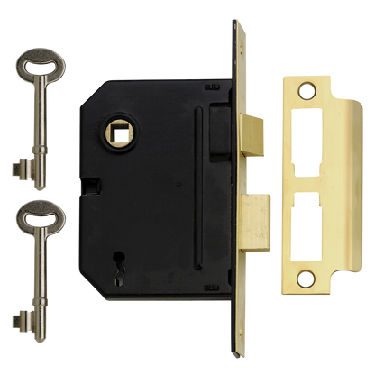 YALE PM320 3 Lever Sashlock 76mm Keyed To Differ - Polished Brass