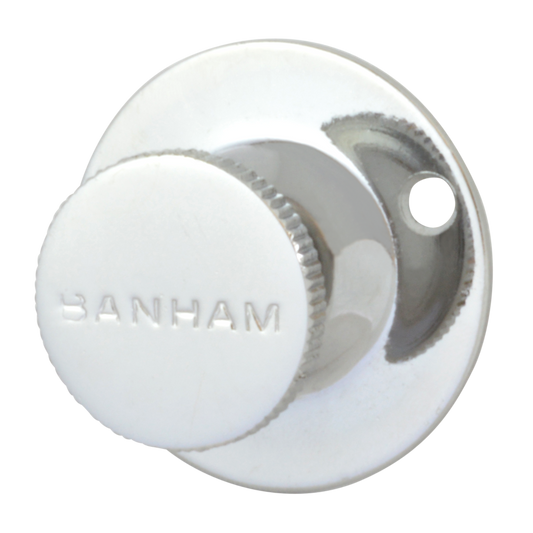 Banham R102 Security Bolt Turn Knob 40mm - Chrome Plated