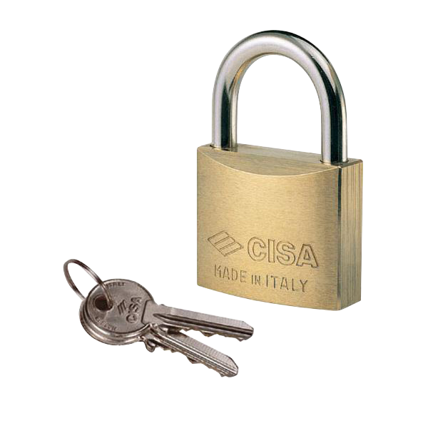 CISA 22010 KA Open Shackle Brass Padlock 40mm Keyed Alike FA0460 - Brass