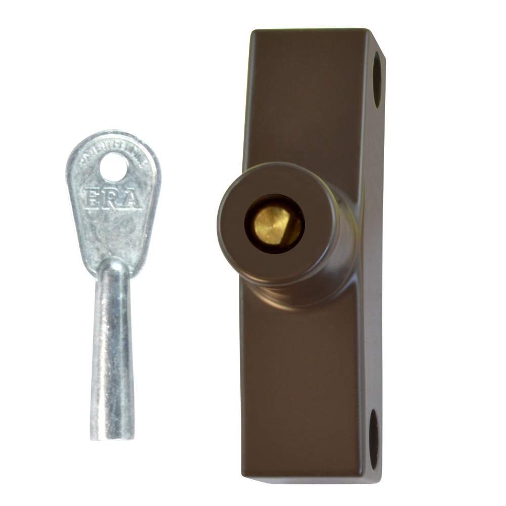 ERA 801 & 802 Automatic Window Snap Lock Std Key 1 Lock + 1 Key Display - Brown