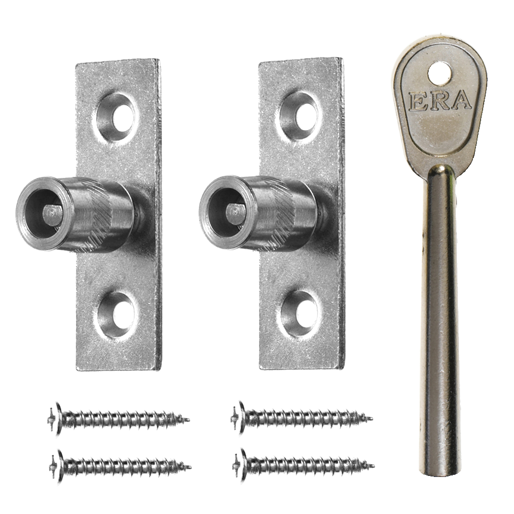 ERA 822 Sash Window Stop 2 Locks + 1 Key Pro - Satin Chrome