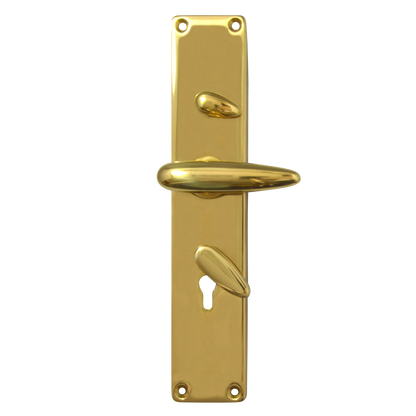 FRANK ALLART 1218 & 1220 Handle Door Furniture To Suit Chubb 3R35 Small Handle - Polished Brass