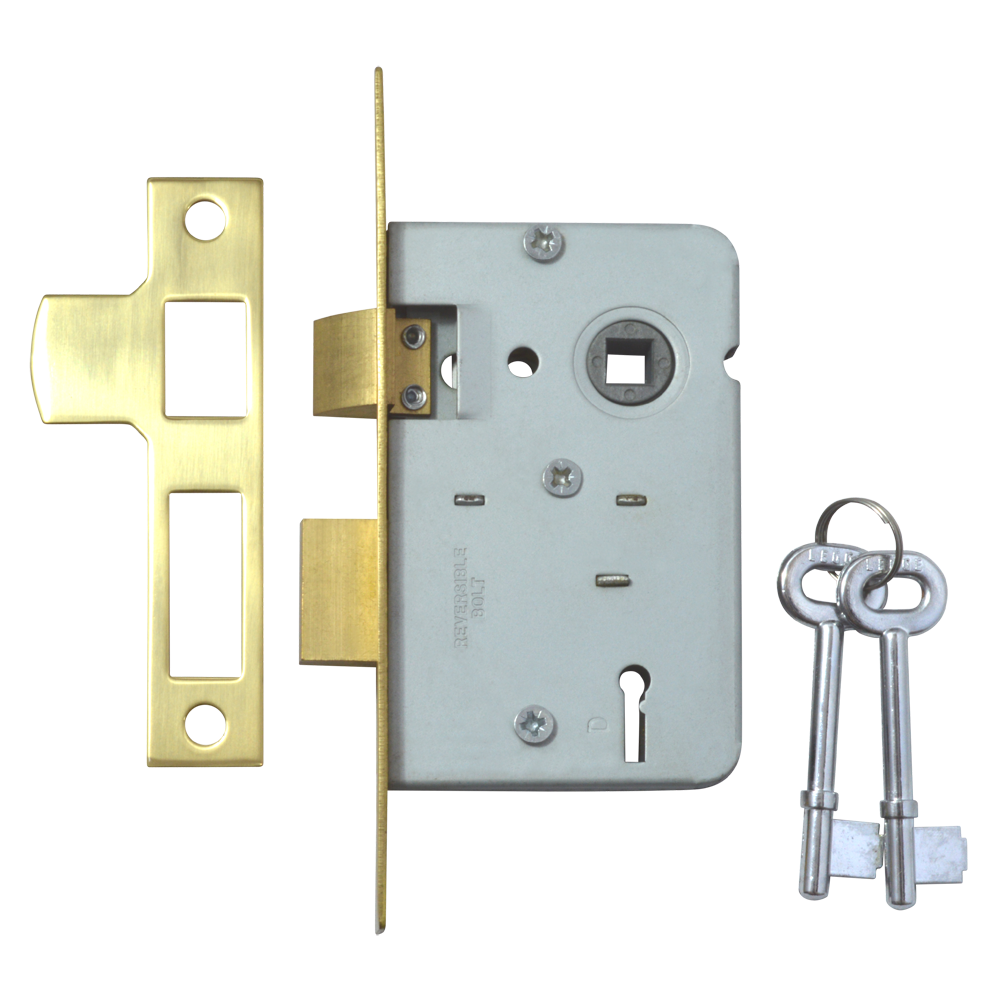 Legge 159 & 2378 2 Lever Sashlock 64mm Keyed To Differ - Polished Brass