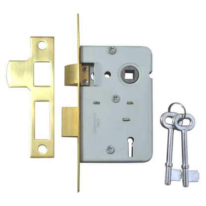 Legge 159 & 2378 2 Lever Sashlock 64mm Keyed To Differ - Polished Brass