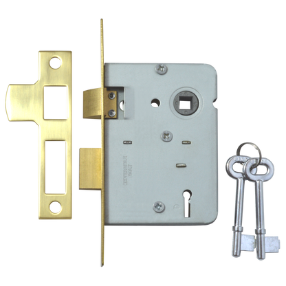 Legge 159 & 2378 2 Lever Sashlock 75mm Keyed To Differ - Polished Brass