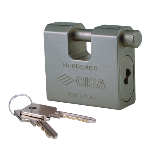 CISA 28550 LIM Steel Sliding Shackle Padlock 66mm Keyed To Differ 28550-66 - Stainless Steel