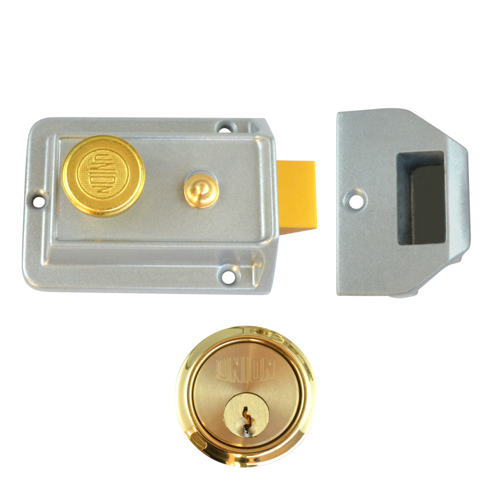 UNION 1022 Non-Deadlocking Nightlatch 60mm SE Case Cyl - Polished Lacquered Brass