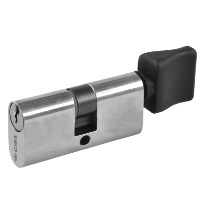 CISA C2000 Small Oval Key & Turn Cylinder 55mm 27.5/T27.5 22.5/10/T22.5 Keyed To Differ - Nickel Plated