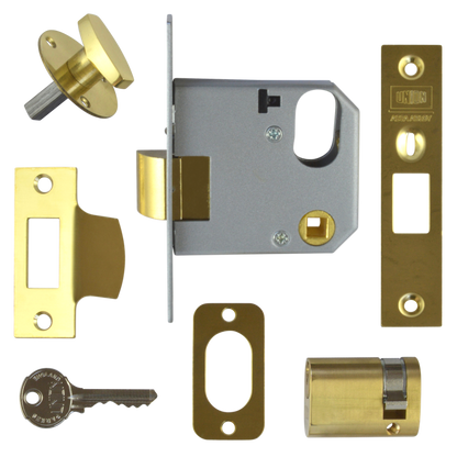 UNION 2332 Oval Nightlatch 76mm - Polished Lacquered Brass