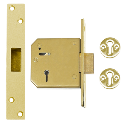 UNION C-Series 3G115 5 Lever Deadlock 80mm Keyed To Differ - Polished Brass