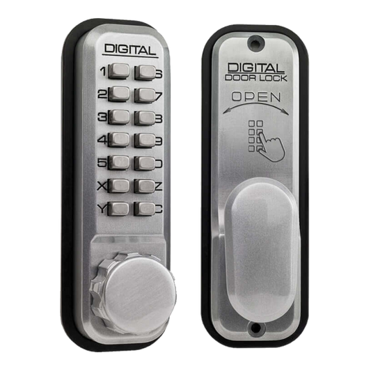 LOCKEY 2430 Series Digital Lock Without Holdback Satin Chrome