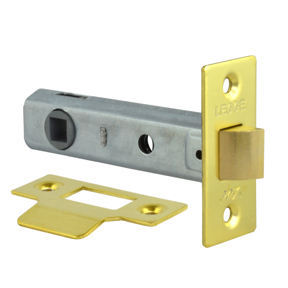 Legge 3722 & 3724 Tubular Latch 79mm With Slot - Polished Brass