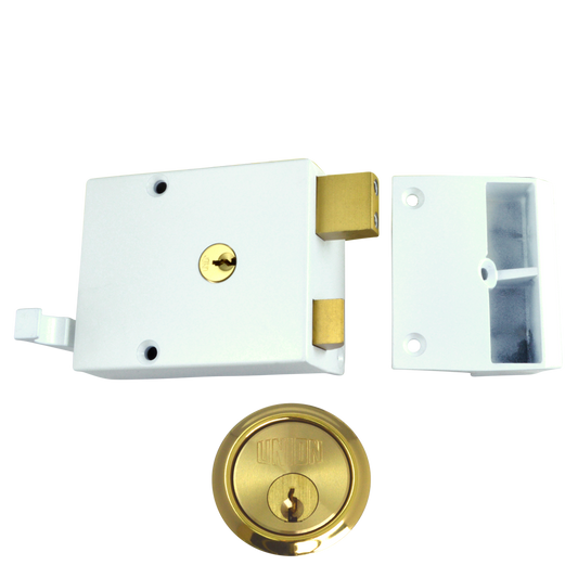 UNION 1332 & 1334 Drawback Rimlock 60mm WE Case Cyl - Polished Lacquered Brass