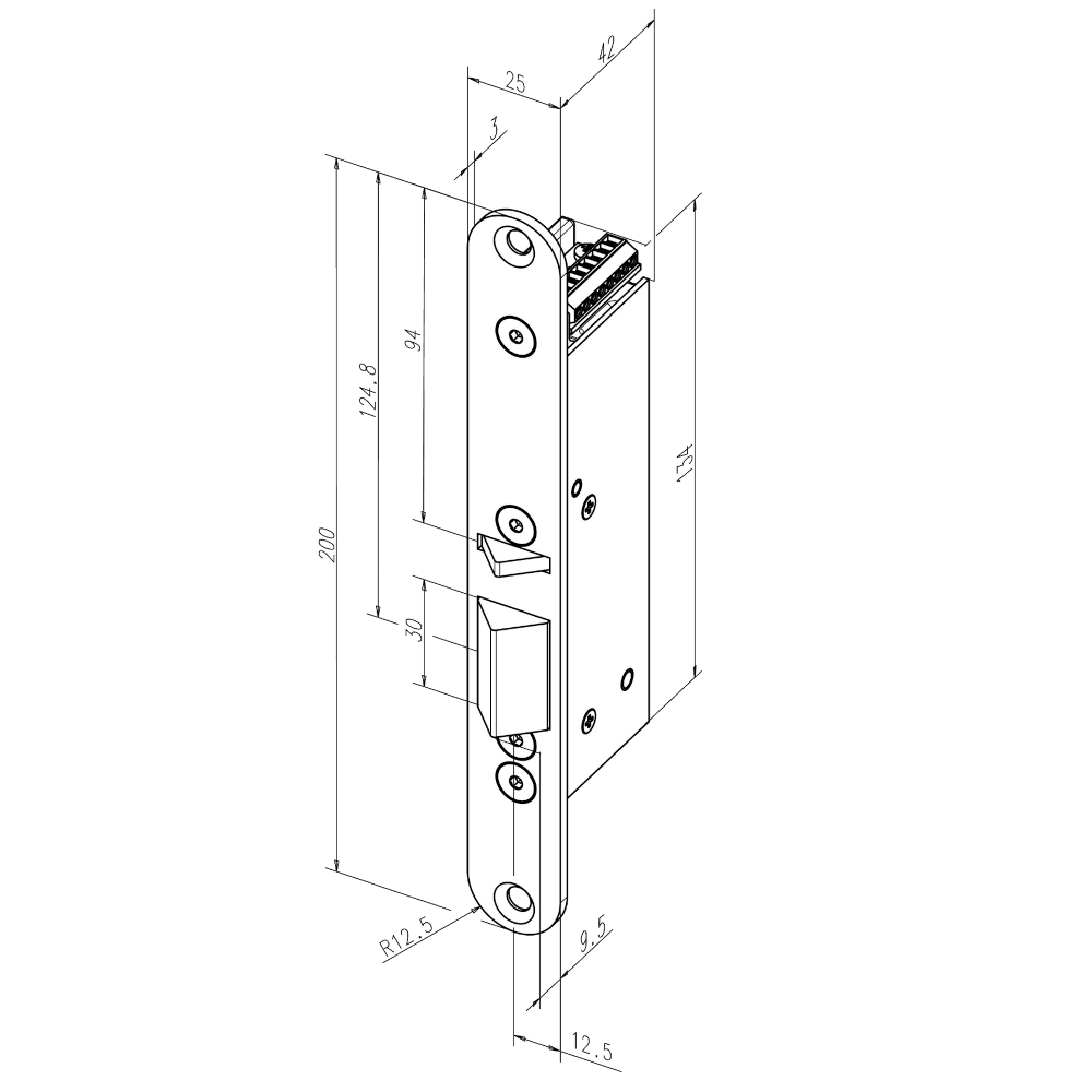 ABLOY Eff Eff 351U80 Monitored Electric Lock 12V DC Fail Unlocked