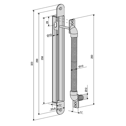 ABLOY EA280 Concealed Door Loop For Doors Opening 120 Degrees