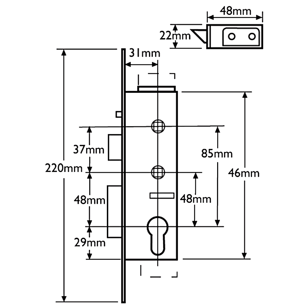 ABT GIBBONS Lever Operated Latch & Deadbolt - Centre Case