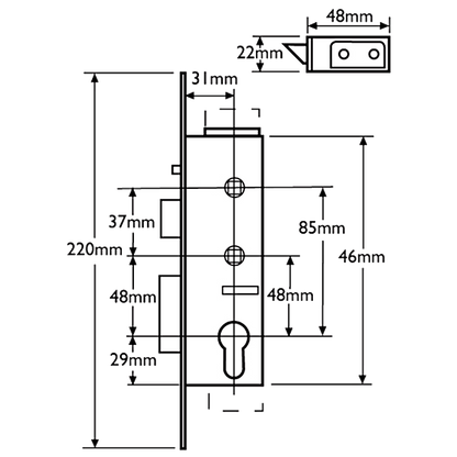 ABT GIBBONS Lever Operated Latch & Deadbolt - Centre Case