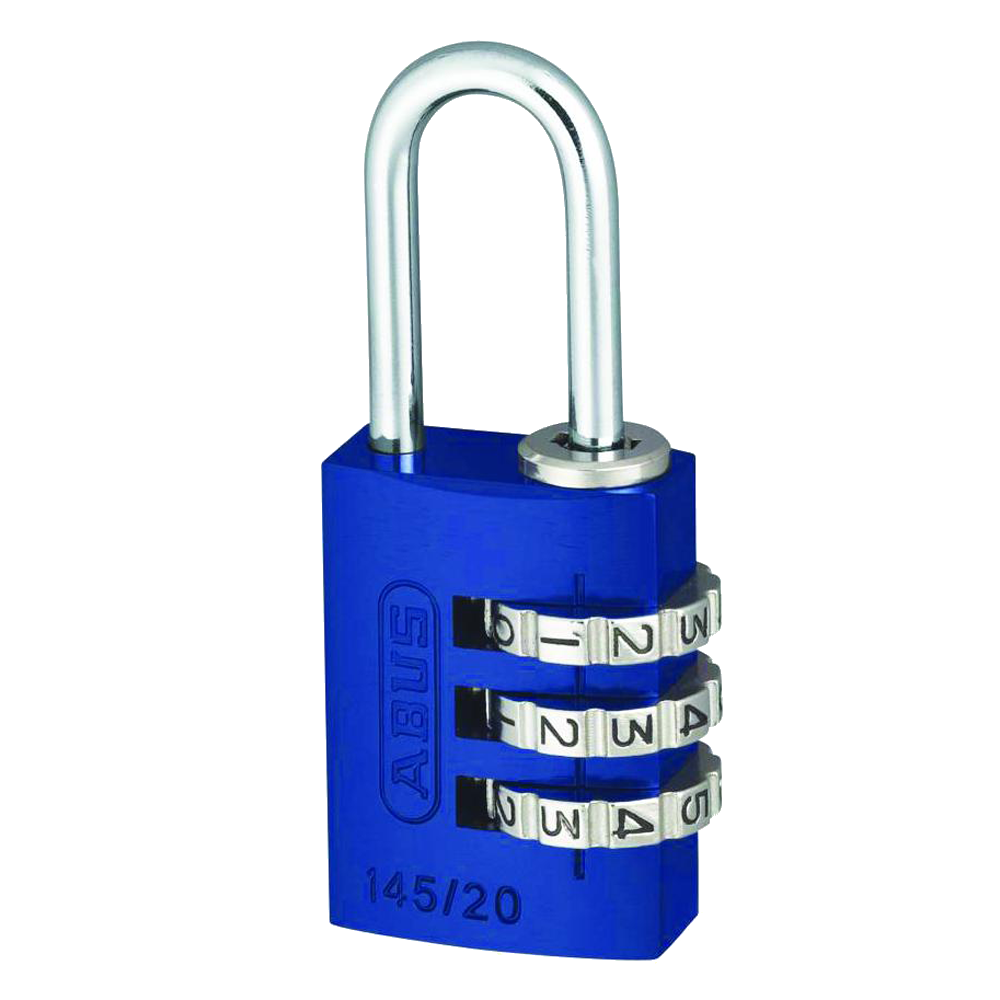 ABUS 145 Series Coloured Aluminium Combination Open Shackle Padlock