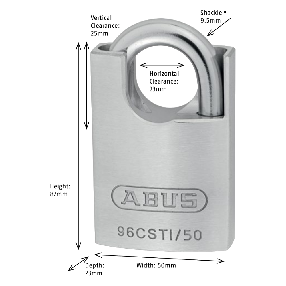 ABUS Titalium 96TICS Series Closed Shackle Padlock