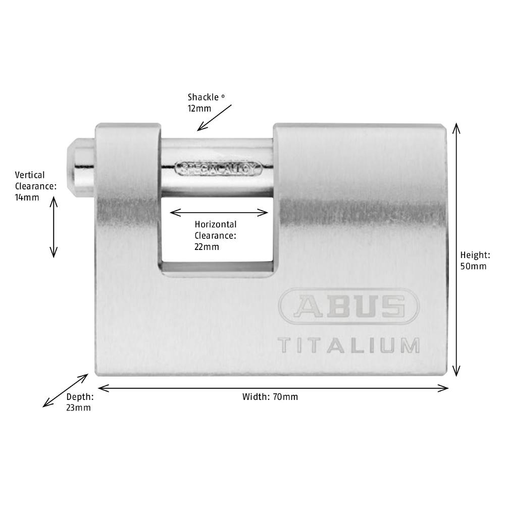 ABUS Titalium 98TI Series Sliding Shackle Padlock