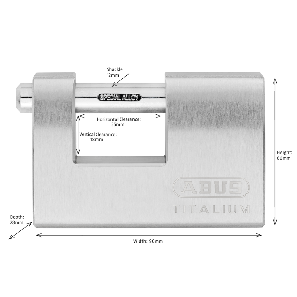 ABUS Titalium 98TI Series Sliding Shackle Padlock