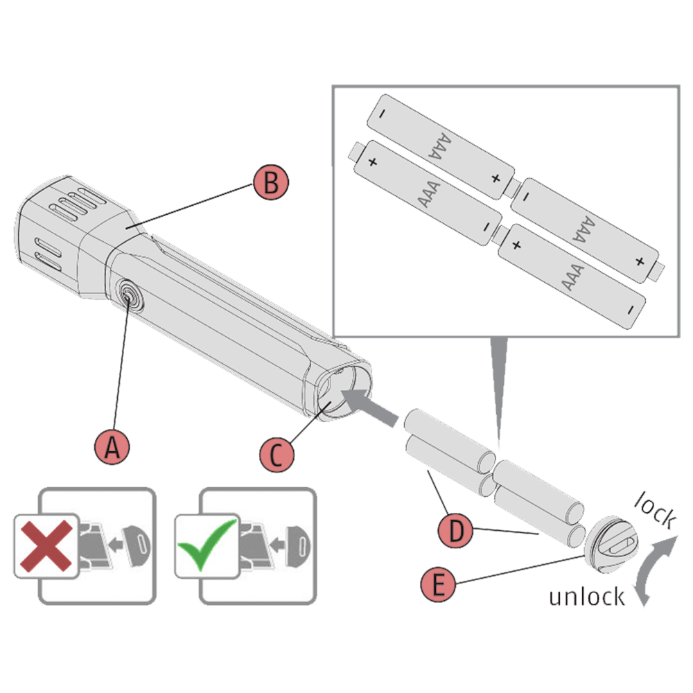 ABUS LED Torch 450 Lumen With 200 Metre Beam Range And Zoom TL-517