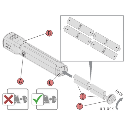 ABUS LED Torch 450 Lumen With 200 Metre Beam Range And Zoom TL-517