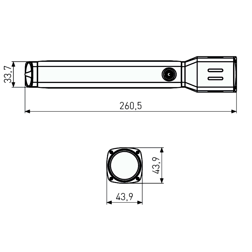 ABUS LED Torch 500 Lumen With 200 Metre Beam Range And Zoom TL-525