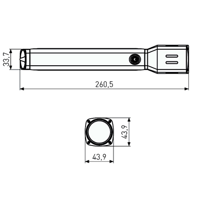 ABUS LED Torch 500 Lumen With 200 Metre Beam Range And Zoom TL-525