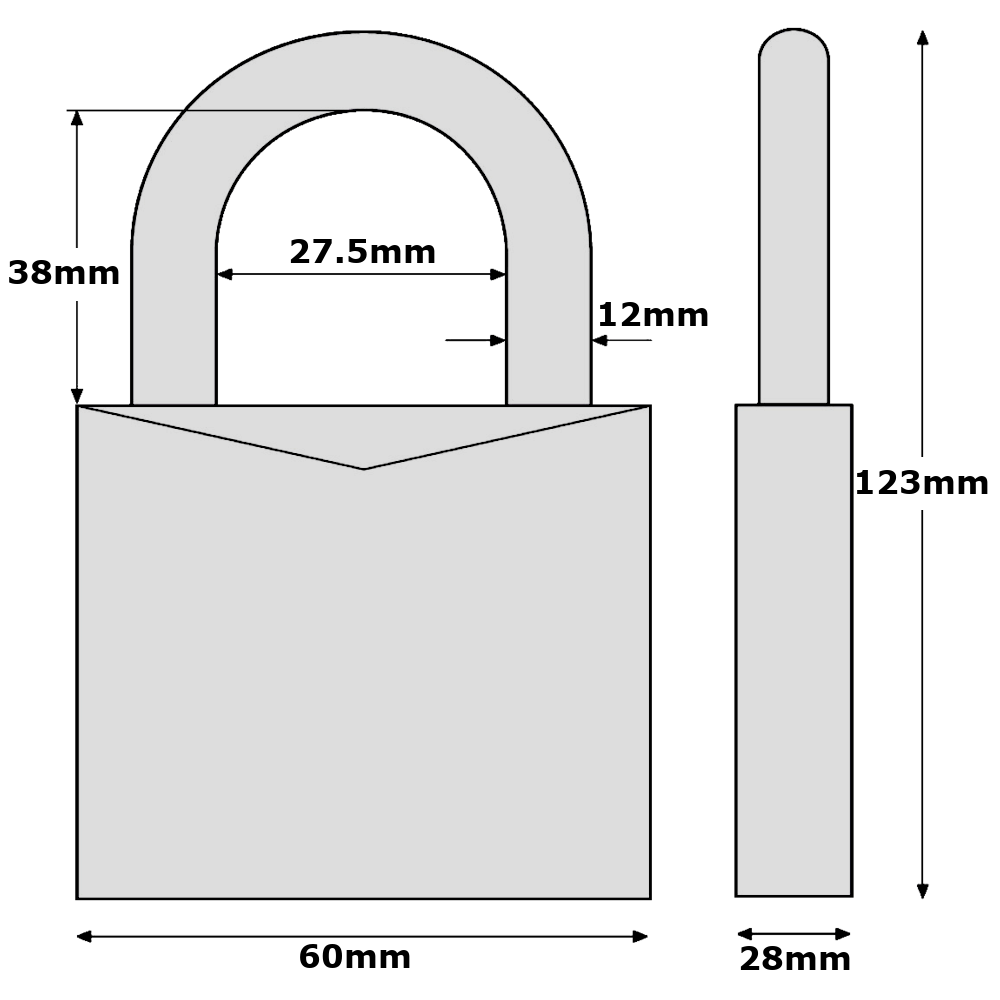 ABUS 83/60-5 Rock Series 2 Open Shackle Steel Padlock Body Only Without Cylinder