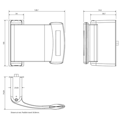 ADAMS RITE 4591 Paddle Handle To Suit MS1890 Series