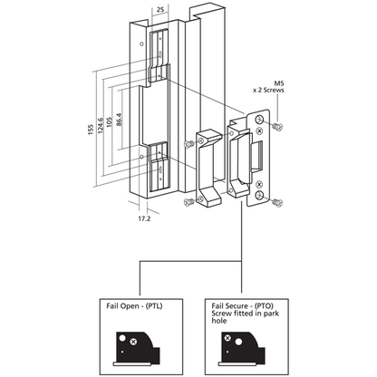 ALPRO EL900 Series 12V DC Mortice Release