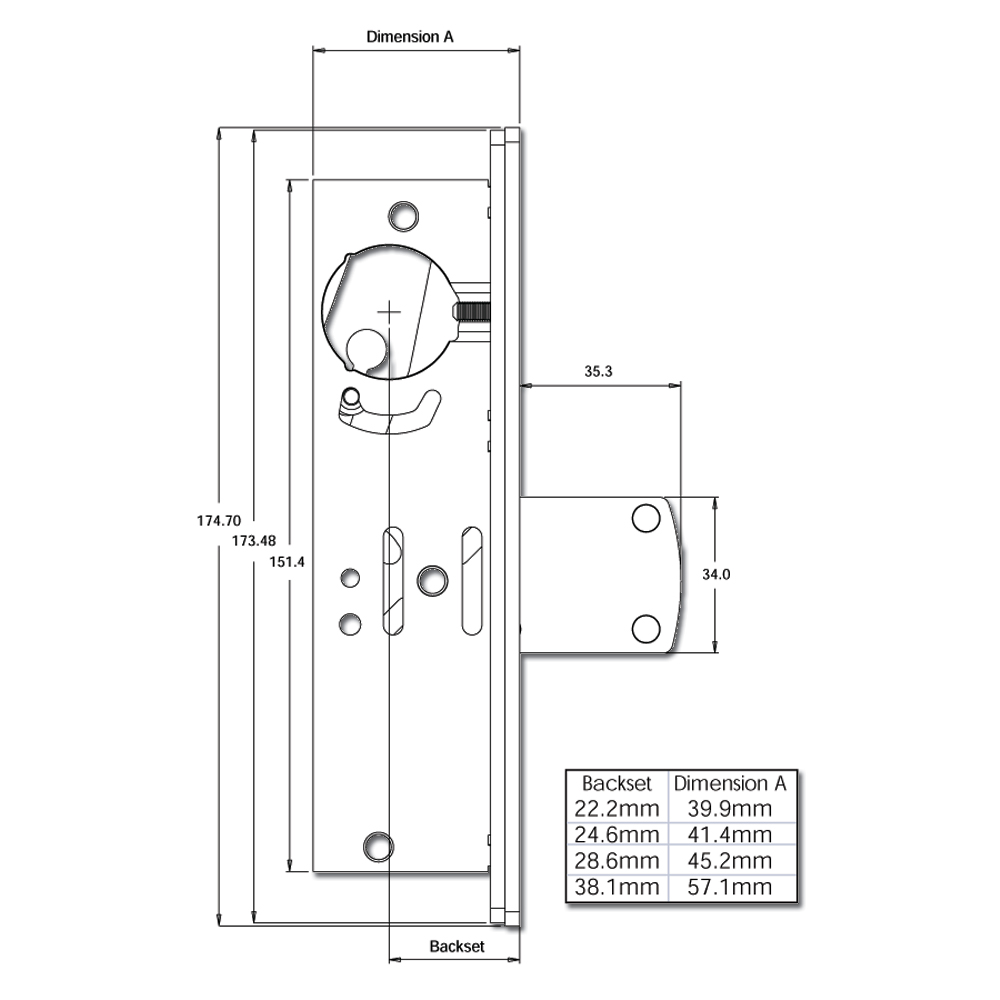 ALPRO 5218 Screw-In Mortice Deadlock Barbolt Case