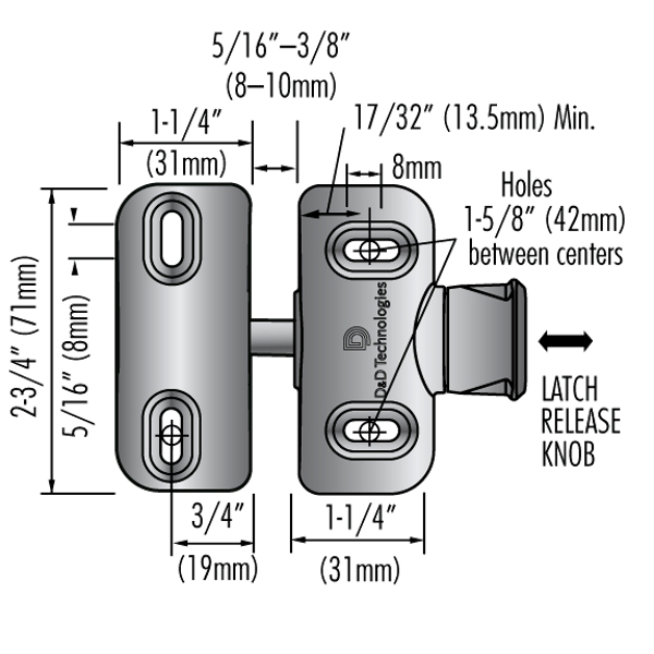 D&D Lockable Side Pull MagnaLatch Gate Latch