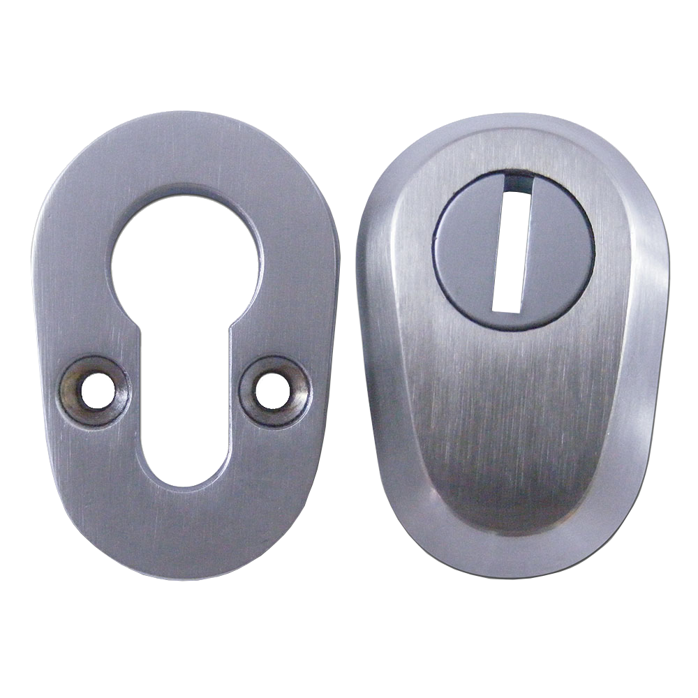 ASEC High Security Bolt Through Euro Escutcheon Set Satin Chrome