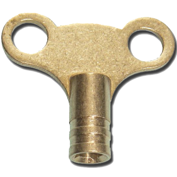 ASEC Brass Clock Style Radiator Key PA20L - Satin Brass