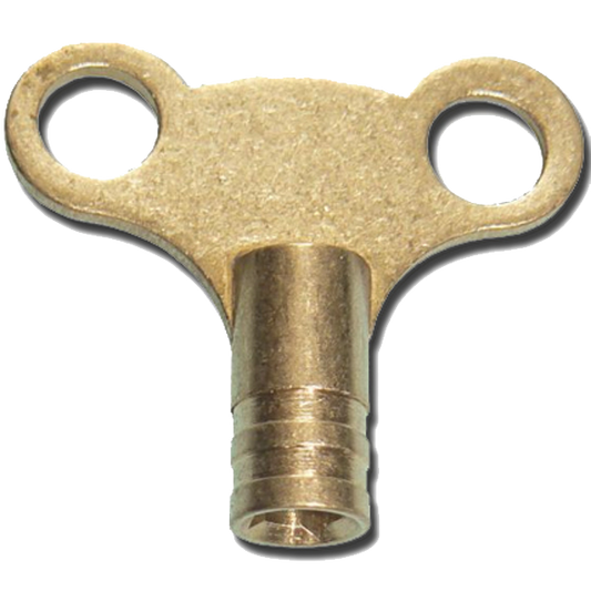 ASEC Brass Clock Style Radiator Key PA20L - Satin Brass