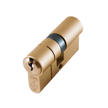 ASEC Kite BS 1 Star Kitemarked Euro Double Cylinder 60mm 30/30 25/10/25 Keyed To Differ Pro - Satin Brass