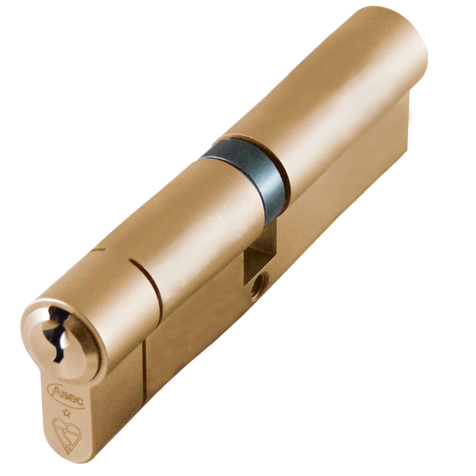 ASEC Kite BS 1 Star Kitemarked Euro Double Cylinder 100mm 50/50 45/10/45 Keyed To Differ Pro - Satin Brass