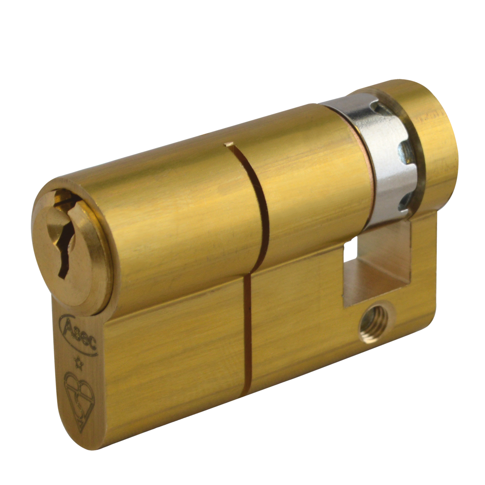 ASEC Kite Euro Half Cylinder 50mm 40/10 Keyed To Differ PB Pro - Satin Brass