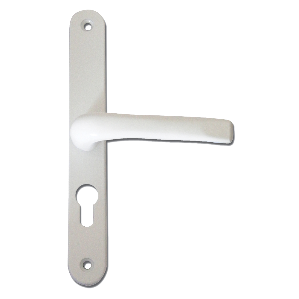 ASEC 48 Lever/Lever UPVC Furniture - 230mm Backplate White